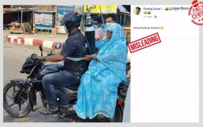 The viral image of COVID patient with oxygen cylinder on bike is from Bangladesh