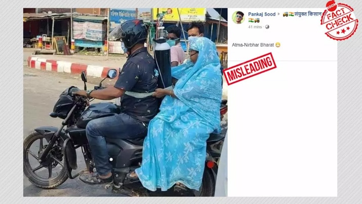 The viral image of COVID patient with oxygen cylinder on bike is from Bangladesh