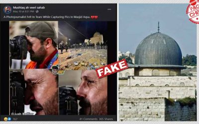 2019 Photo Of A Crying Photographer Shared Off As Photo From Al-Aqsa Mosque Clash