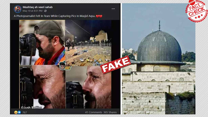 2019 Photo Of A Crying Photographer Shared Off As Photo From Al-Aqsa Mosque Clash