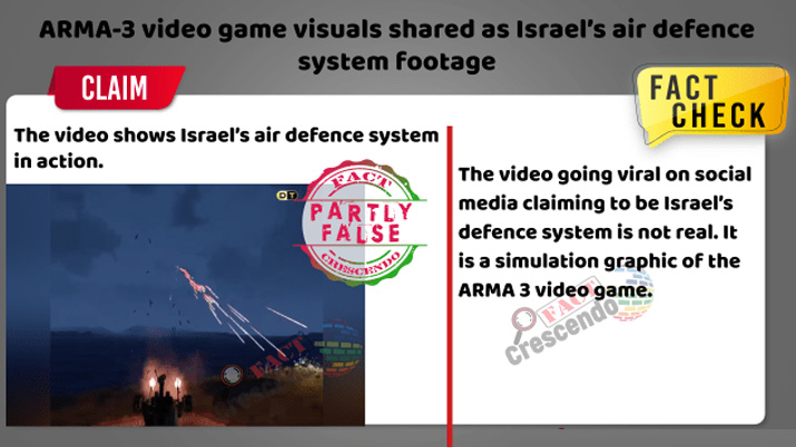 Clip from a video game passed off as scene from Israel attack