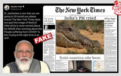 Did NYT publish crying image of Modi to quote ‘Crocodile tears’?