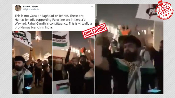 Video from Pro-Palestine shared as Rahul Gandhi’s Wayanad