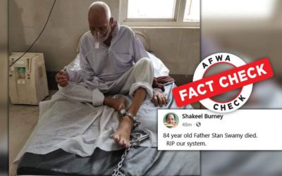 No, The Elderly Man Tied To Bed Is Not Of Late Father Stan Swamy